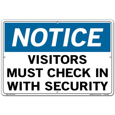 Vestil Aluminum Sign, 12-1/2" Height, 18-1/2" Width, Aluminum, Rectangle, English SI-N-32-D-AL-063